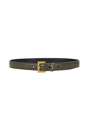 Saint Laurent Cassandre Belt in Artichocke Green - Army. Size 65 (also in 70, 75, 80, 85, 90).