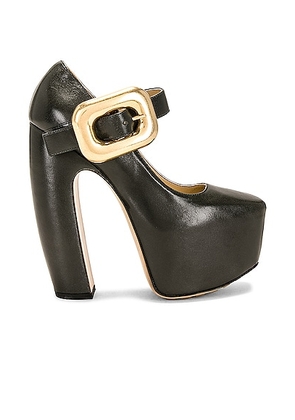 Bottega Veneta Mary Jane Wedges in Dark Green - Dark Green. Size 37.5 (also in 38).