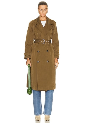Bottega Veneta Tech Nylon Trench Coat in Liana - Olive. Size 38 (also in ).