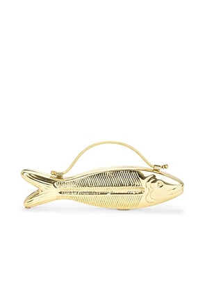 Vin. Fishy Top Handle Bag in Brass - Metallic Gold. Size all.