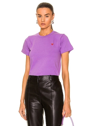 COMME des GARCONS PLAY Small Red Heart Tee in Purple - Purple. Size XS (also in ).