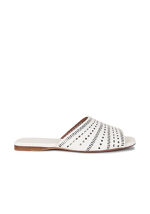 ALAÏA Vienne Leather Slides in Blanc Craie - White. Size 36 (also in 37).