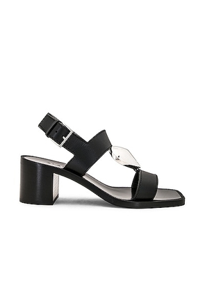 ALAÏA Heart Sandal in Noir - Black. Size 38 (also in 37, 40, 41).