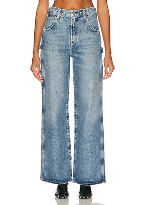 AGOLDE Magda Denim Carpenter Jeans in Entrance - Denim-Light. Size 31 (also in ).