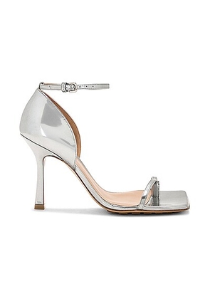 Bottega Veneta Stretch Sandal in Silver - Metallic Silver. Size 36.5 (also in 36, 37, 38, 38.5, 39).