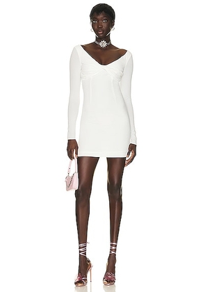 Blumarine Back Cut Out Mini Dress in Bianco Naturale - White. Size 40 (also in ).