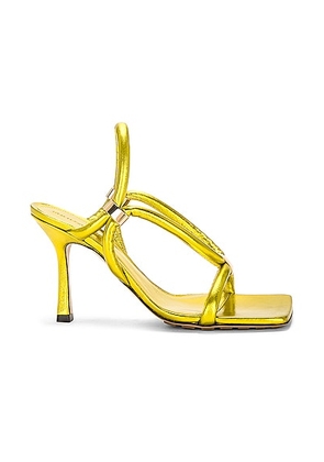 Bottega Veneta Stretch Slingback Sandal in Cornsilk - Metallic Gold. Size 36 (also in 36.5, 37, 37.5, 38.5, 39, 40).