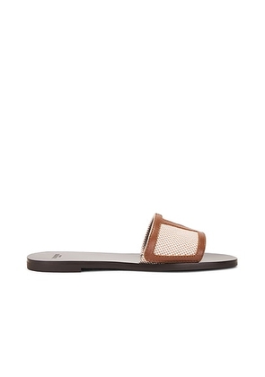 Valentino Garavani Viva Superstar Slide in Naturale & Tobacco - Tan. Size 36 (also in 36.5, 37, 37.5, 38, 38.5, 39, 39.5, 40, 41).
