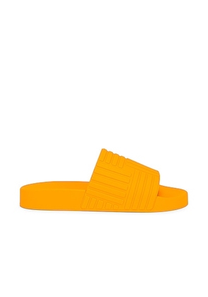 Bottega Veneta Slider Intreccio Slide Sandals in Tangerine - Tangerine. Size 41 (also in 36, 38, 40).