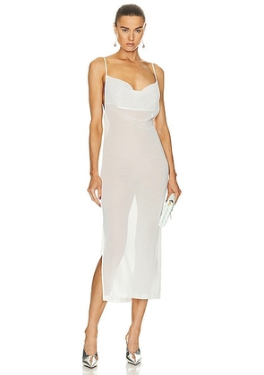 Bottega Veneta Light Cotton Gauze Dress in Chalk - Cream. Size 40 (also in ).