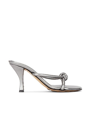 Bottega Veneta Metallic Blink Mule Sandal in Silver - Metallic Silver. Size 36.5 (also in 36, 37, 39.5).