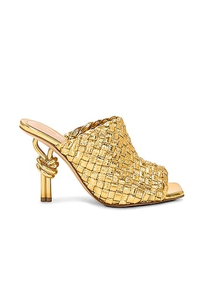 Bottega Veneta Knot Mule Sandal in Gold - Metallic Gold. Size 36.5 (also in 36, 37, 37.5, 39.5).
