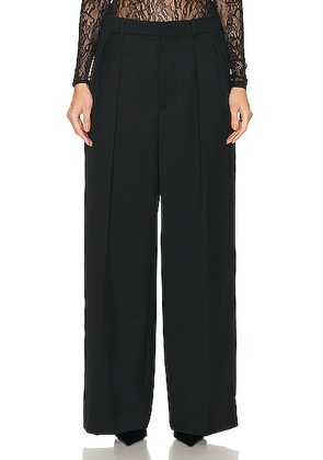 WARDROBE.NYC Low Rise Tuxedo Trouser in Black - Black. Size M (also in ).