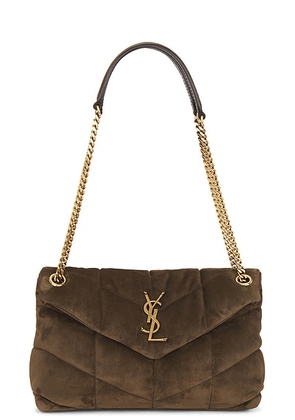 Saint Laurent Small Puffer Chain Bag in Light Musk - Brown. Size all.