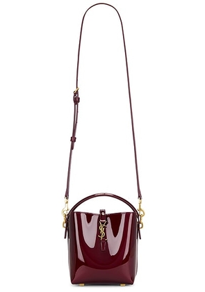 Saint Laurent Mini Le 37 Bucket Bag in Gloss Burgundy - Red. Size all.