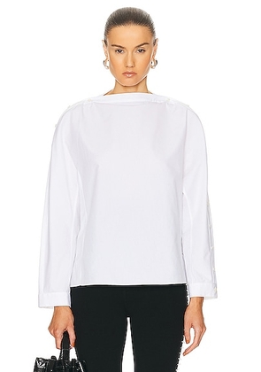 ALAÃA Button Up Top in Blanc - White. Size 36 (also in 38).