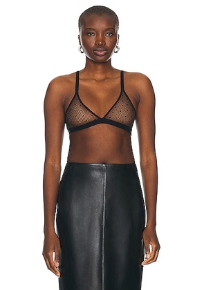 ALAÏA Sheer Bra in Noir - Black. Size 34 (also in 36, 38, 40).