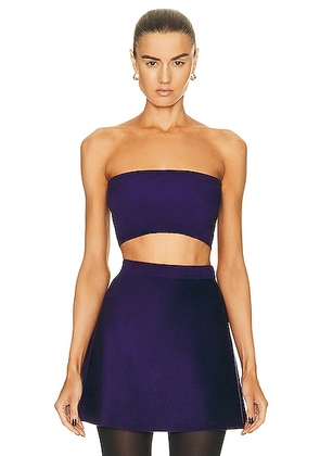 ALAÏA Velvet Bandeau Top in Indigo - Purple. Size 42 (also in 40).