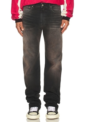 424 Collection Loose Fivepocket Denim Jeans in Black & Laser - Black. Size 48 (also in 46, 50).