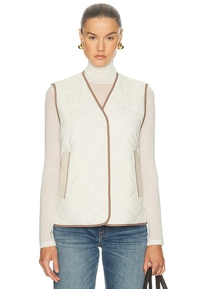 Varley Lori Reversible Vest in Birch & Ash Taupe - Cream,Taupe. Size S (also in L, M, XS).