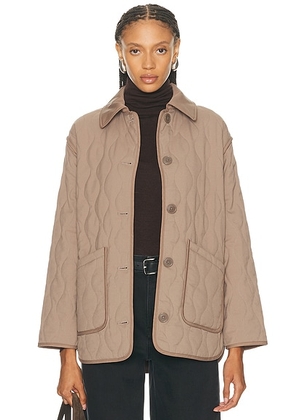 Varley Wilson Quilted Jacket in Ash Taupe - Taupe. Size L (also in M, S, XS).