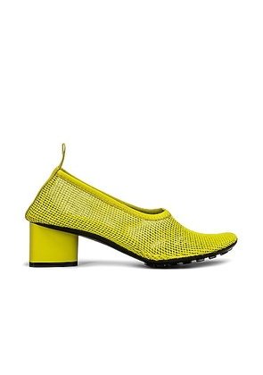 Bottega Veneta Stretch Web Flex Sock Pumps in Kiwi - Yellow. Size 36 (also in 37, 40).