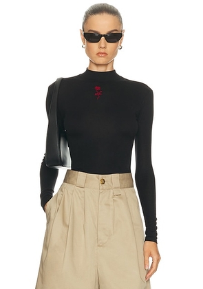 Willy Chavarria Gabriela Mock Neck Top in Black Beauty - Black. Size XS (also in ).