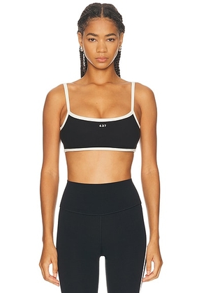 437 The Micro Bra in Black & Creme - Black. Size L (also in M, S, XL, XS).