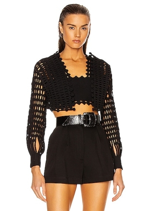 ALAÏA Knit Lace Top in Noir - Black. Size 40 (also in ).