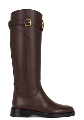 Valentino Garavani V Logo Signature Boot in Fondant - Brown. Size 36.5 (also in 36, 37, 38, 38.5, 39.5, 41).