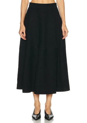 Rohe A Line Suede Skirt in Black - Black. Size 34 (also in 38).