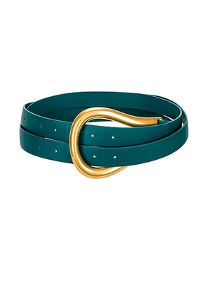 Bottega Veneta Leather Belt in Mallard & Gold - Green. Size L (also in S).