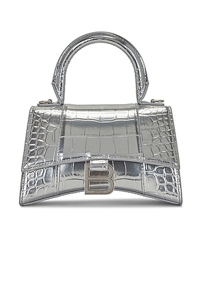 Balenciaga XS Hourglass Top Handle Bag in Silver - Metallic Silver. Size all.