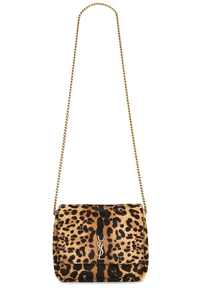 Saint Laurent Kate Supple Bag in Manto Naturale & Dark Brown - Brown. Size all.