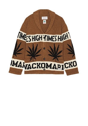 WACKO MARIA Hightimes Cowichan Sweater in Brown - Brown. Size L (also in M).
