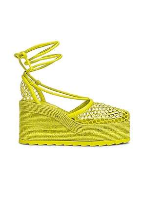 Bottega Veneta Stretch Lace Up Espadrilles in Kiwi - Green. Size 38 (also in 39).