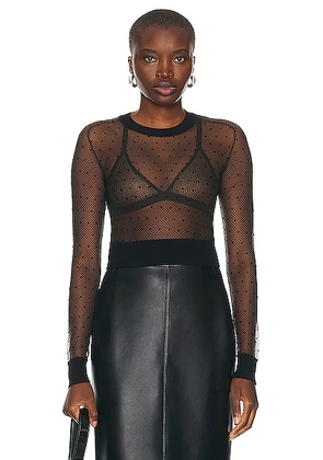 ALAÏA Sheer Jumper Sweater in Noir - Black. Size 36 (also in 34, 38, 40).