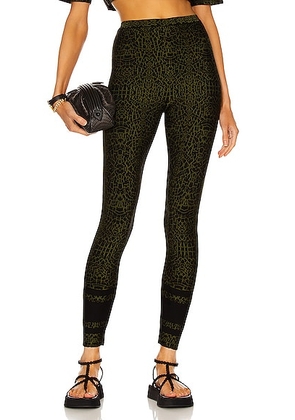 ALAÏA Animalier Legging in Noir & Vert - Green. Size 38 (also in ).