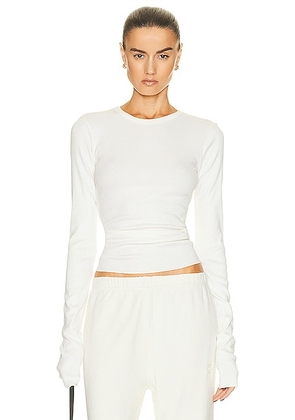 Eterne Long Sleeve Fitted Top in Cream - Cream. Size L (also in M, S, XL, XS).