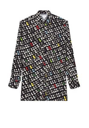 Bottega Veneta Photographic Car Print Shirt in Multi - Black. Size 46 (also in 48).