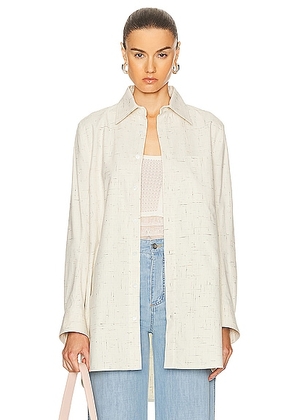 Bottega Veneta Criss Cross Shirt in White - Cream. Size 34 (also in 36, 38, 40).
