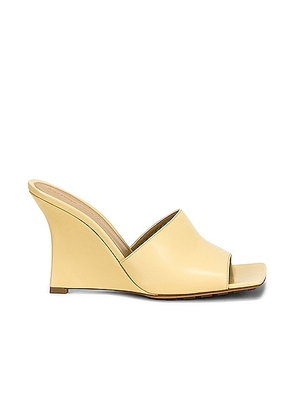 Bottega Veneta Stretch Mule Wedges in Moonbeam - Lemon. Size 37 (also in 36, 38).