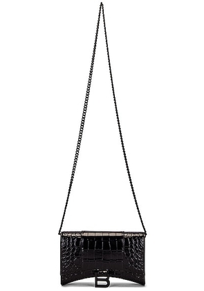 Balenciaga Hourglass Wallet on Chain Bag in Black - Black. Size all.