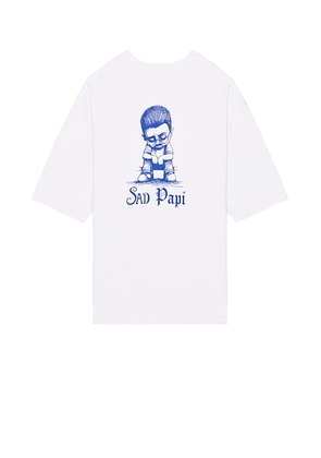 Willy Chavarria Precious Sad Papi Northsider Tee in White - White. Size L (also in M, S, XL/1X).