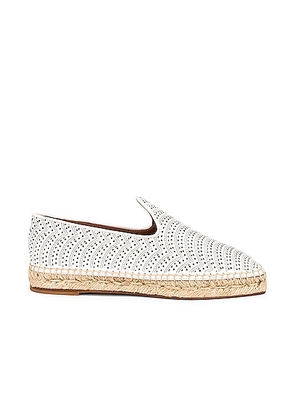 ALAÏA Flat Espadrilles in Blanc Casse - White. Size 41 (also in 39).