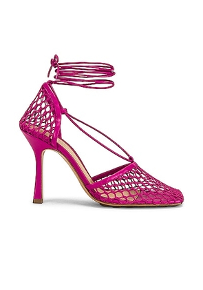 Bottega Veneta Stretch Ankle Strap Sandals in Hollyhock - Fuchsia. Size 37.5 (also in 36, 38).
