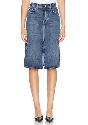 AGOLDE Gaia Skirt in Sphere - Denim-Medium. Size 24 (also in ).