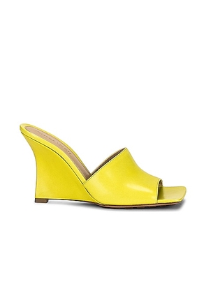 Bottega Veneta Stretch Mule Wedges in Kiwi - Yellow. Size 35 (also in 36, 37.5, 38, 39, 39.5, 40).
