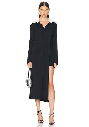 Courreges Twist Cotton Polo Long Dress in Black - Black. Size M (also in ).