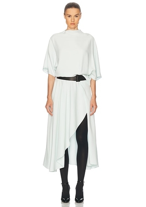 ALAÏA Short Sleeve Midi Dress in Menthe Pastel - Baby Blue. Size 40 (also in 38).